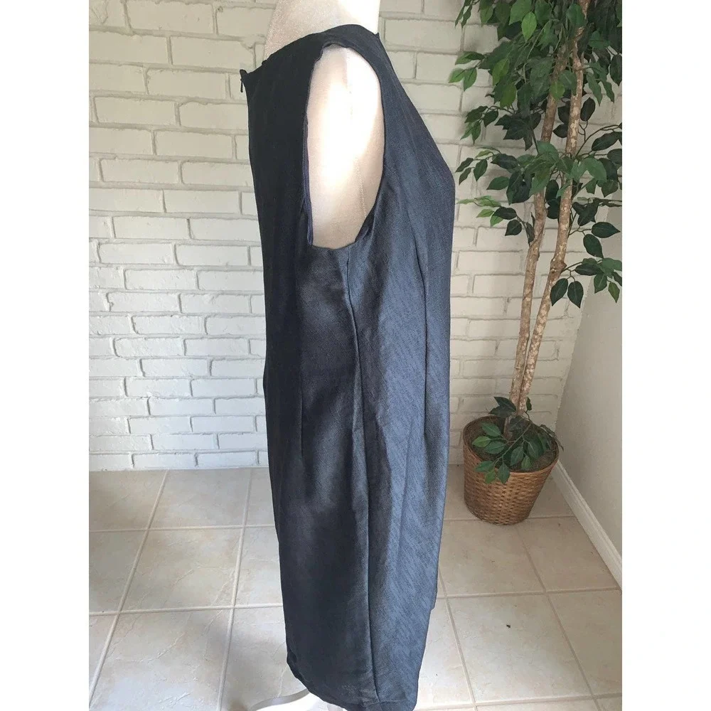 Emanuel Unargo Wool Blend Black Shift Dress Size 14 Petite